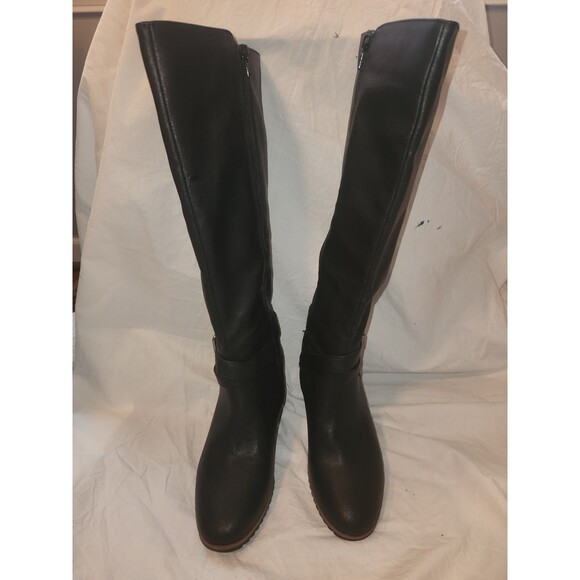 Soul Naturalizer Womens Harvest Riding Boots Black Wedge Knee High Zip 8M - Picture 2 of 10